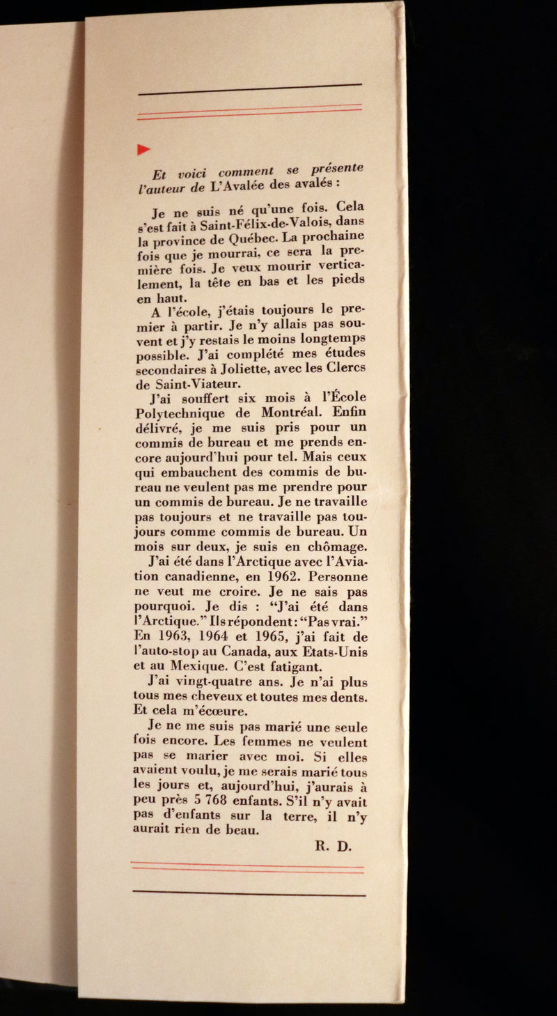 1966 Rare First Edition French Book - L'Avalée des avalés (The Swallower Swallowed) by Réjean Ducharme.