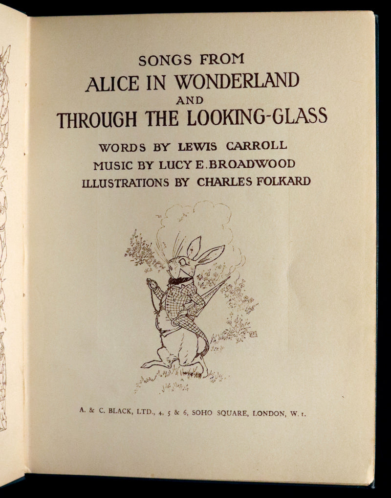1921 Scarce 1stED - Songs from Alice in Wonderland & Through the Looking-Glass Illustrated by Charles Folkard.