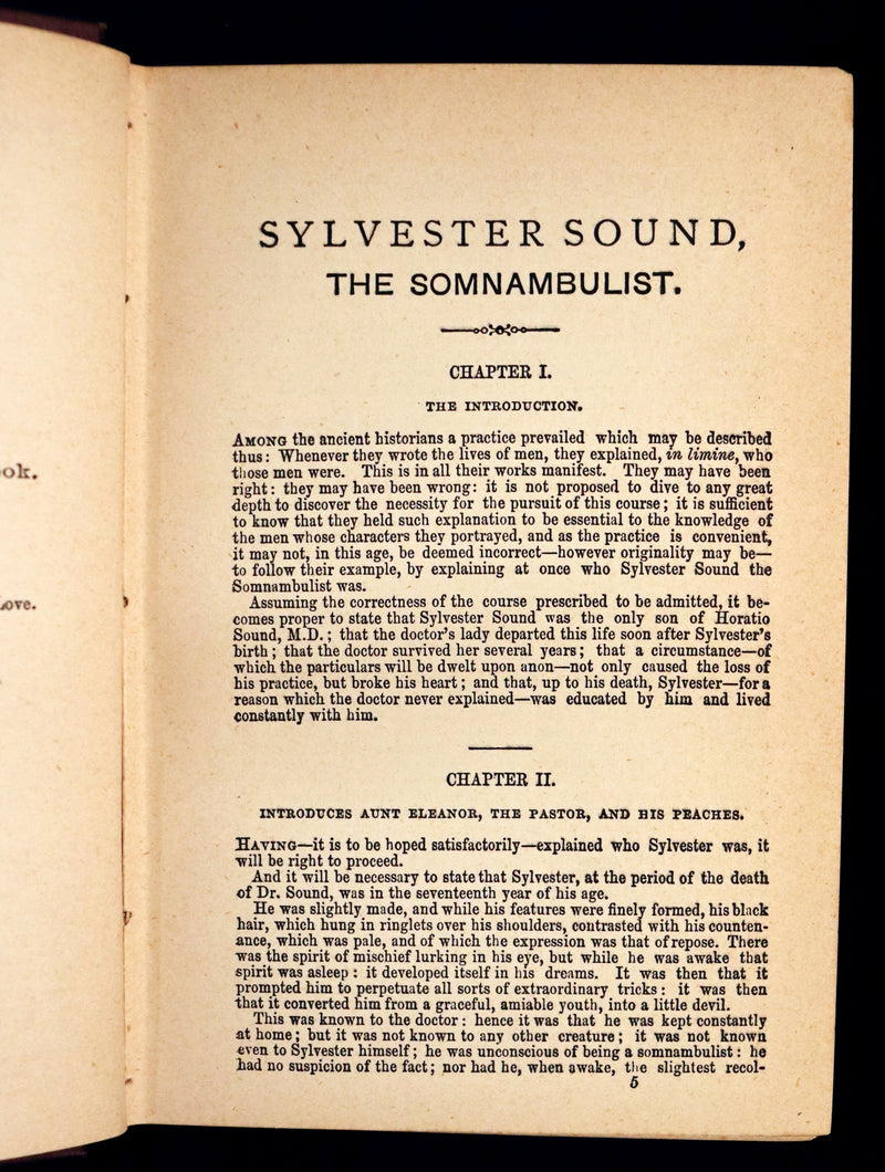 1888 Rare Victorian Book - Sylvester Sound the SOMNAMBULIST by Henry Cockton.