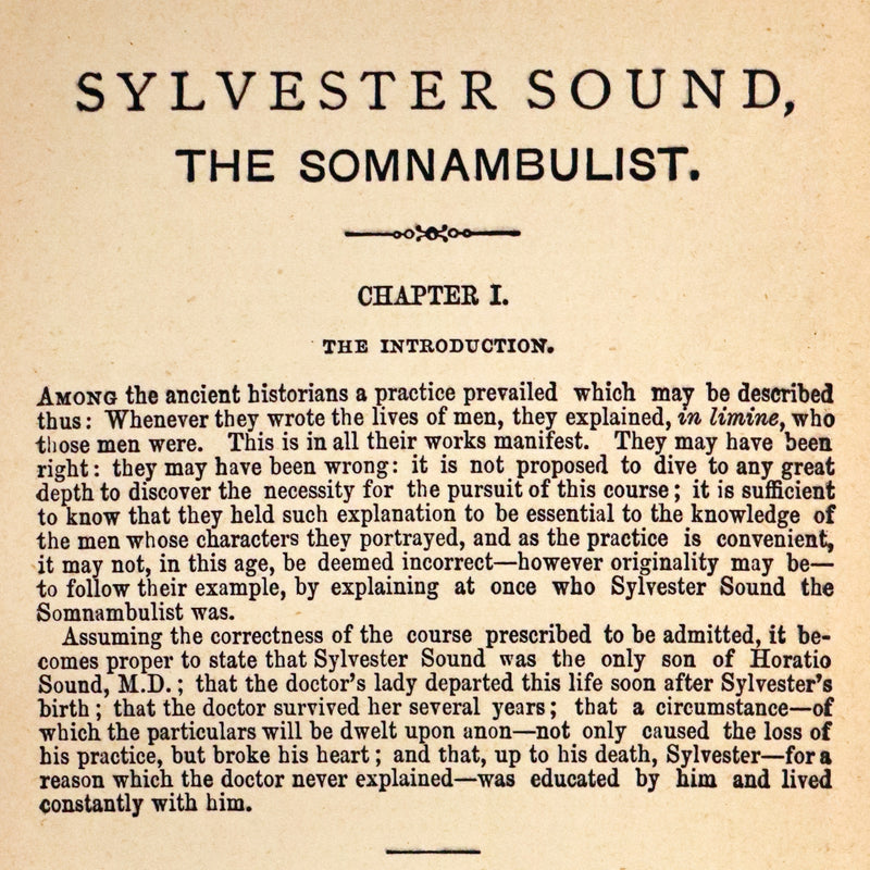 1888 Rare Victorian Book - Sylvester Sound the SOMNAMBULIST by Henry Cockton.