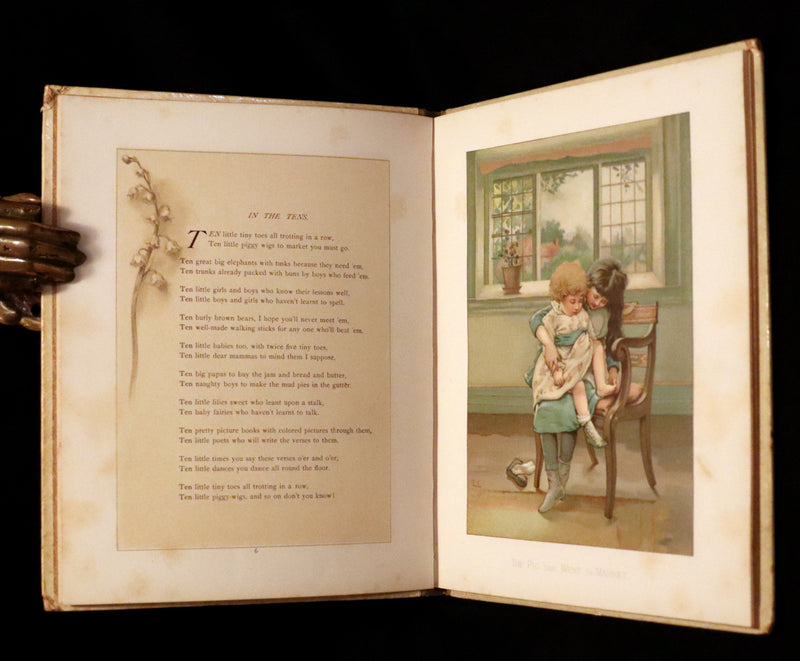 1886 Scarce Victorian Book ~ Under the Mistletoe illustrated by Lizzie Lawson Mack.