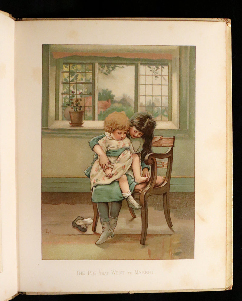 1886 Scarce Victorian Book ~ Under the Mistletoe illustrated by Lizzie Lawson Mack.