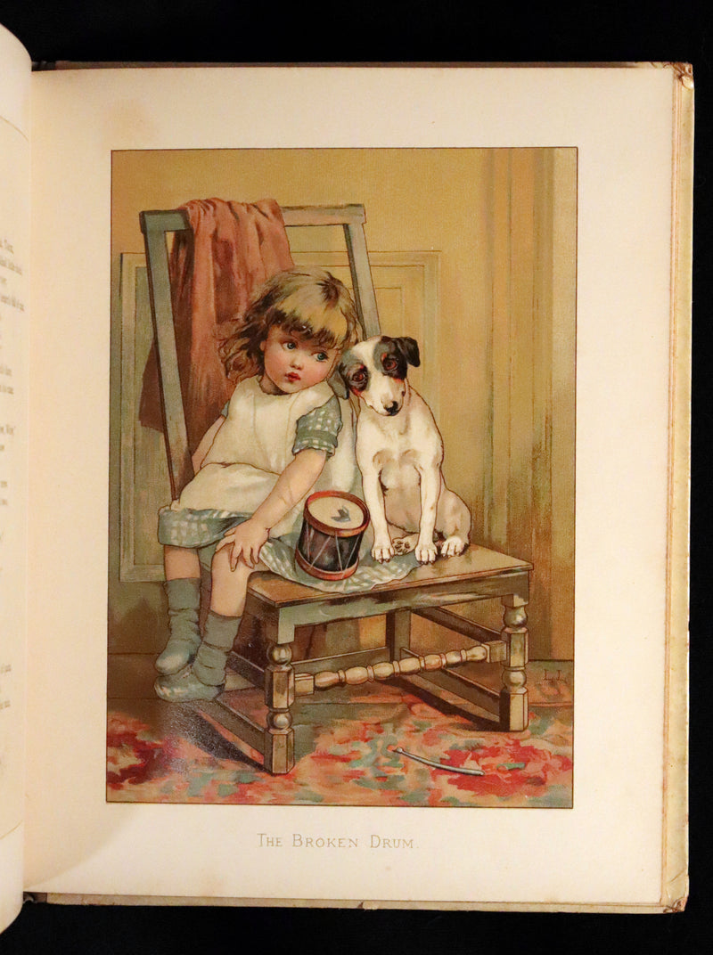 1886 Scarce Victorian Book ~ Under the Mistletoe illustrated by Lizzie Lawson Mack.