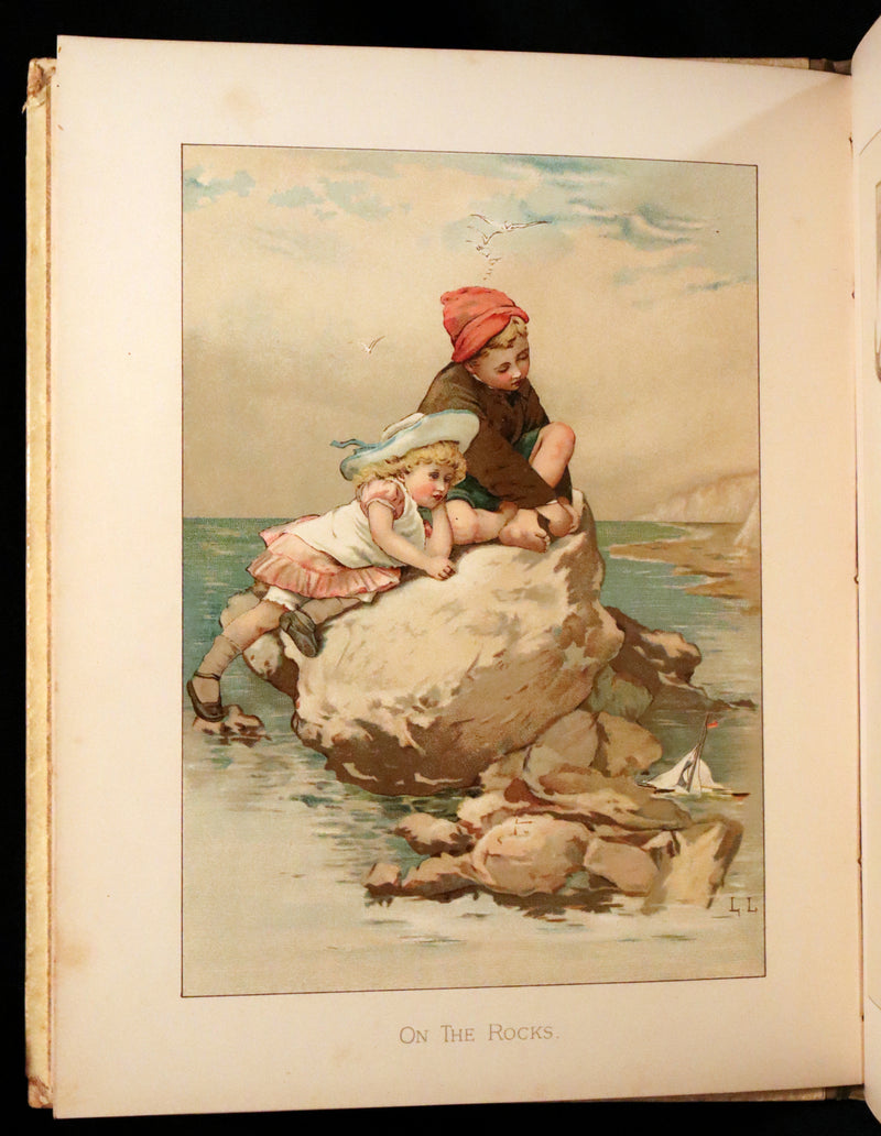 1886 Scarce Victorian Book ~ Under the Mistletoe illustrated by Lizzie Lawson Mack.