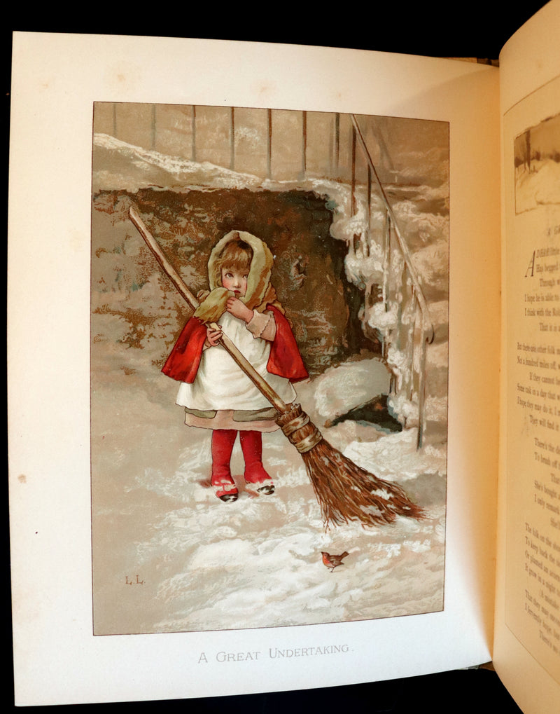 1886 Scarce Victorian Book ~ Under the Mistletoe illustrated by Lizzie Lawson Mack.