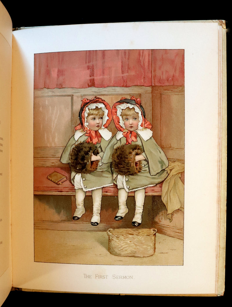 1886 Scarce Victorian Book ~ Under the Mistletoe illustrated by Lizzie Lawson Mack.