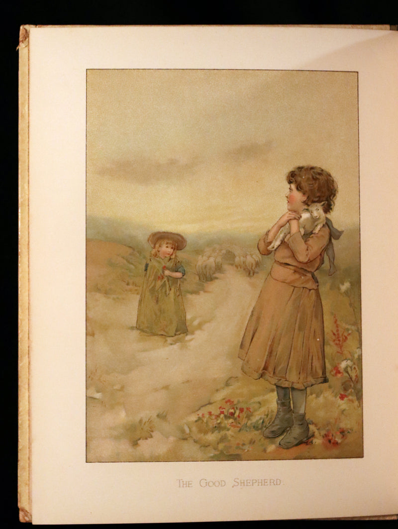 1886 Scarce Victorian Book ~ Under the Mistletoe illustrated by Lizzie Lawson Mack.