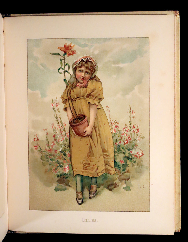 1886 Scarce Victorian Book ~ Under the Mistletoe illustrated by Lizzie Lawson Mack.