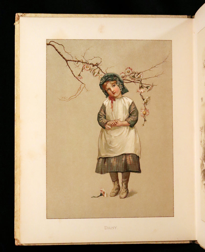 1886 Scarce Victorian Book ~ Under the Mistletoe illustrated by Lizzie Lawson Mack.