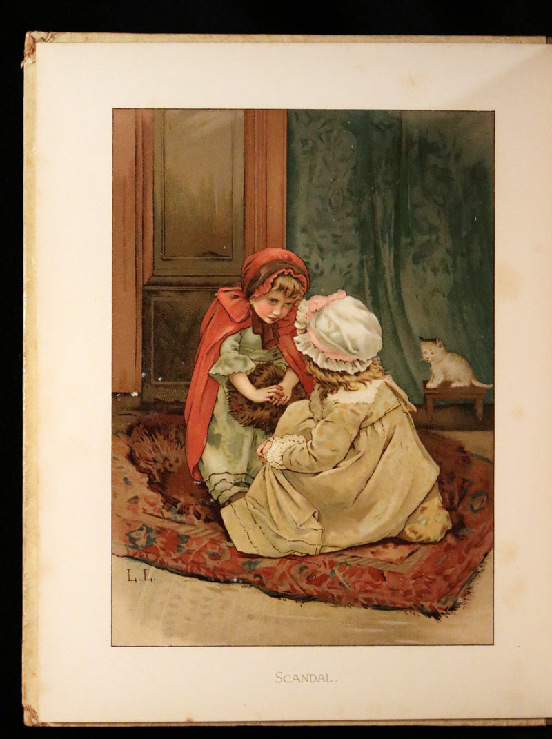 1886 Scarce Victorian Book ~ Under the Mistletoe illustrated by Lizzie Lawson Mack.