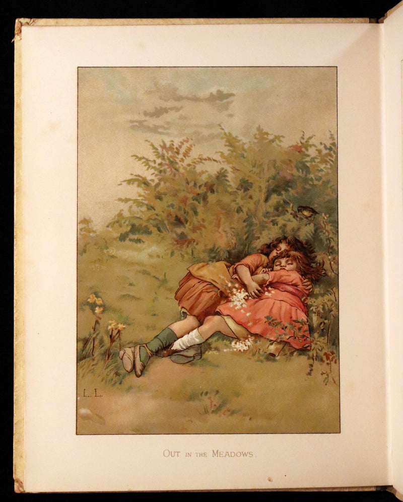 1886 Scarce Victorian Book ~ Under the Mistletoe illustrated by Lizzie Lawson Mack.