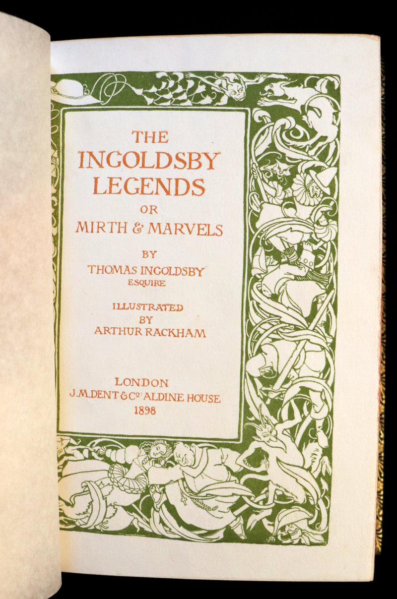 1898 Rare Rackham First Edition bound by Bayntun - The INGOLDSBY LEGENDS or Mirth & Marvels Illustrated.