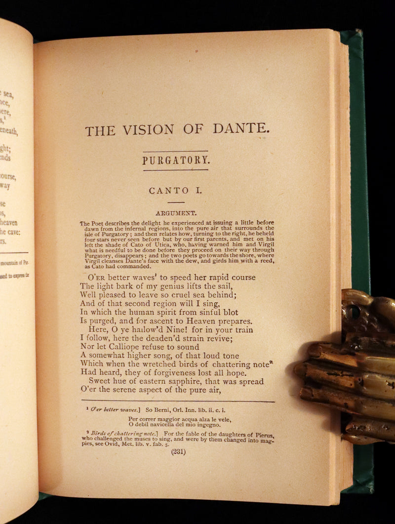 1882 Rare Book - The VISION, or HELL, PURGATORY, & PARADISE of Dante Alighieri.