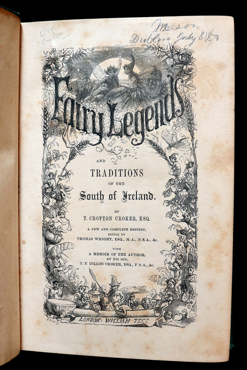 1862 Scarce Book - Fairy Legends and Traditions of the South of Ireland by T. Crofton Croker.