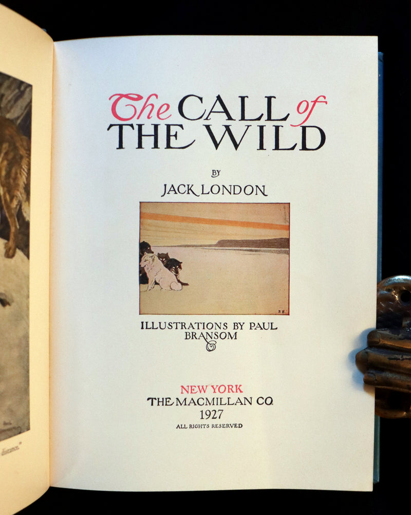 1927 Rare Book - The Call of the Wild by Jack London illustrated by Paul Bransom.