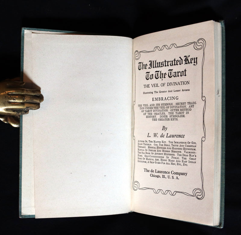 1918 Scarce Book - The Illustrated KEY to the TAROT, The Veil of Divination by de Laurence.
