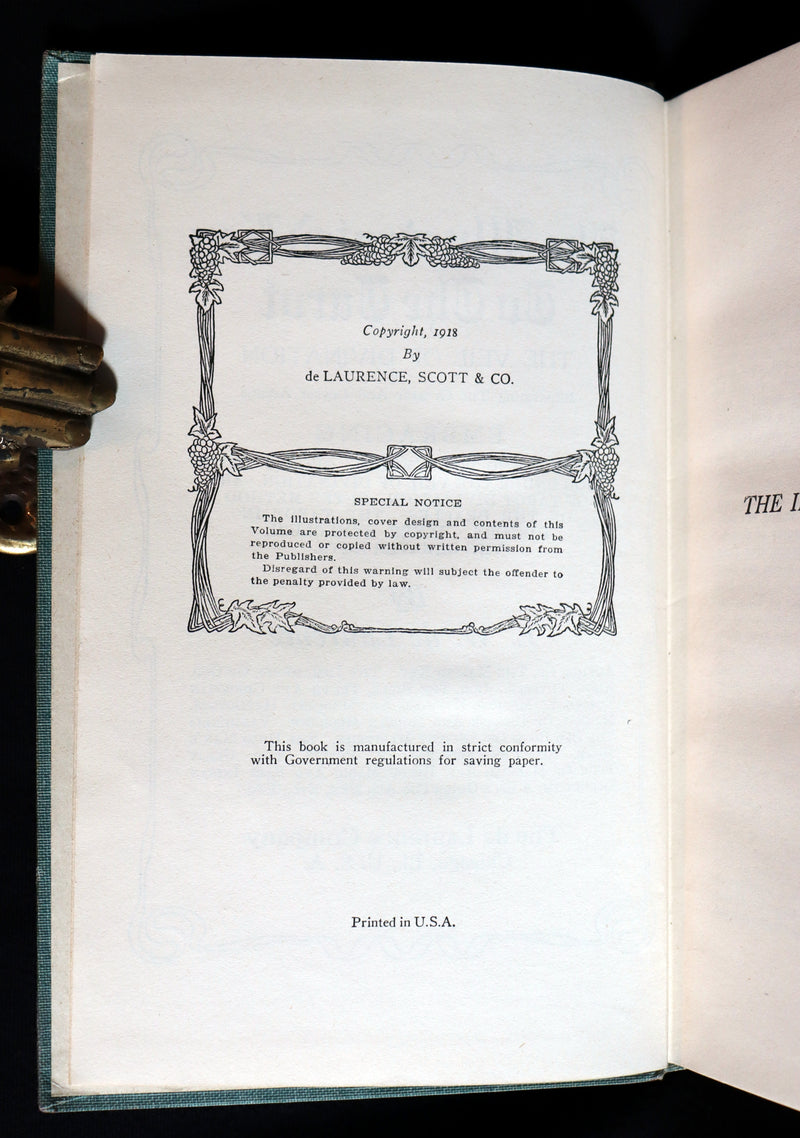 1918 Scarce Book - The Illustrated KEY to the TAROT, The Veil of Divination by de Laurence.