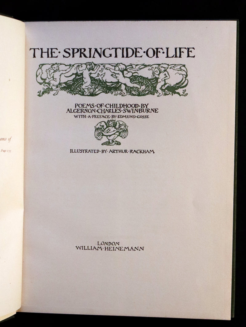 1918 Rare First Edition - The Springtide of Life by Algernon Swinburne illustrated by Arthur Rackham.