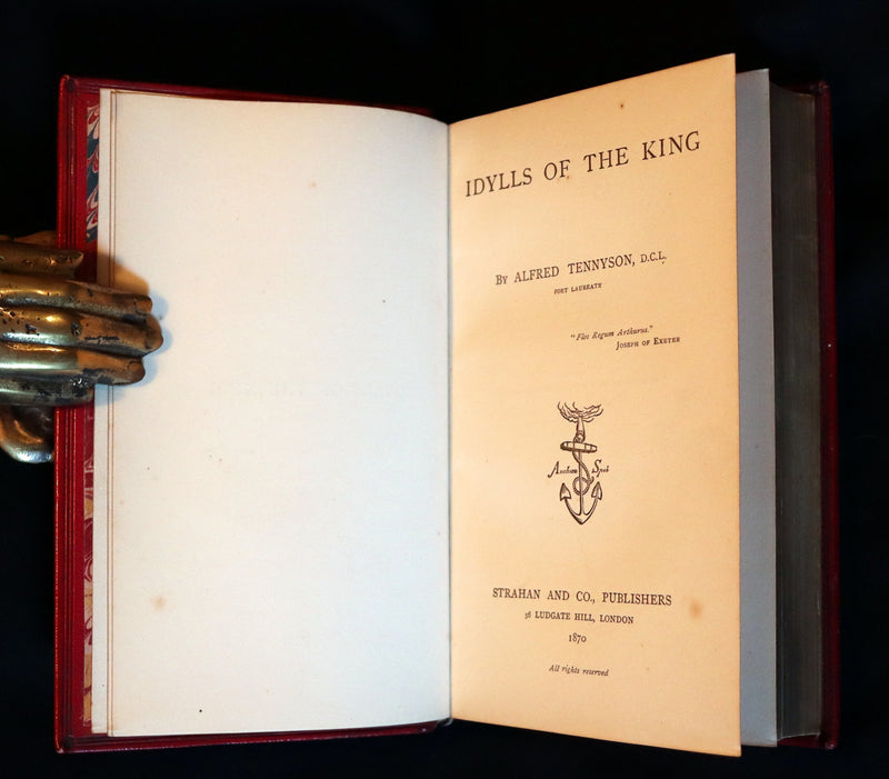 1870 Rare Book on Legend of King Arthur - IDYLLS OF THE KING by Alfred Tennyson.