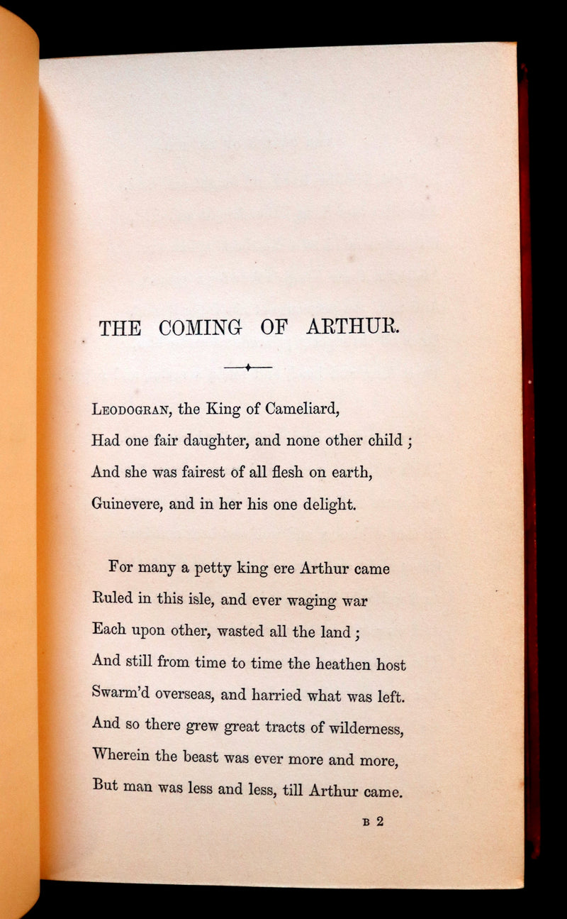 1870 Rare Book on Legend of King Arthur - IDYLLS OF THE KING by Alfred Tennyson.