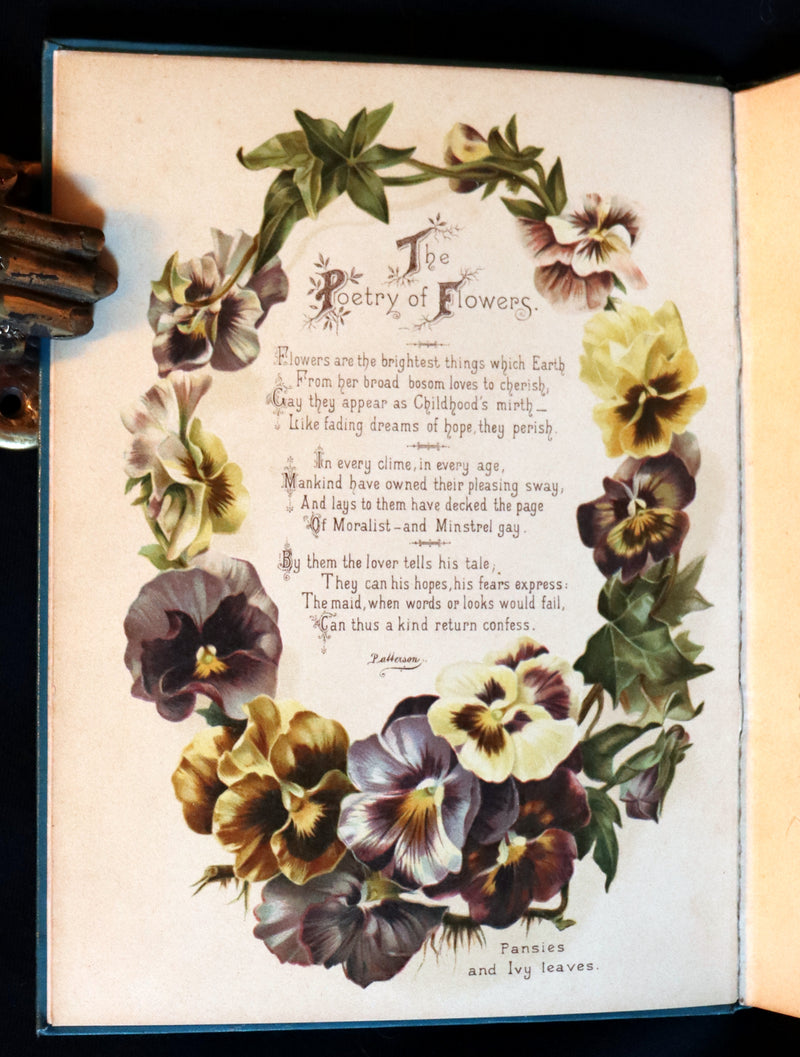 1890 Scarce Floriography Book ~ The Artistic Language of Flowers, Color Illustrated.