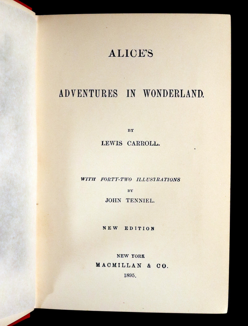 1895 Rare Victorian Book - Alice's Adventures in Wonderland by Lewis Carroll.