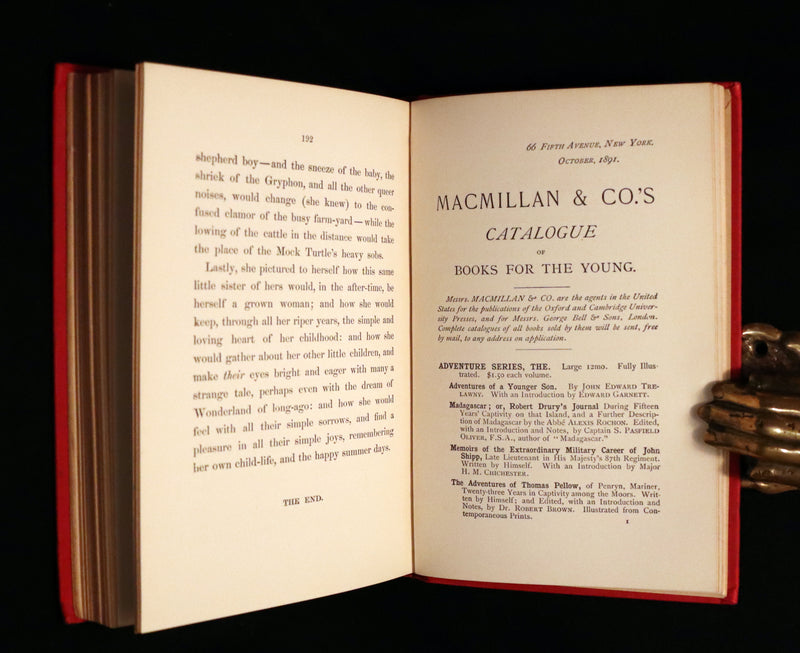 1895 Rare Victorian Book - Alice's Adventures in Wonderland by Lewis Carroll.