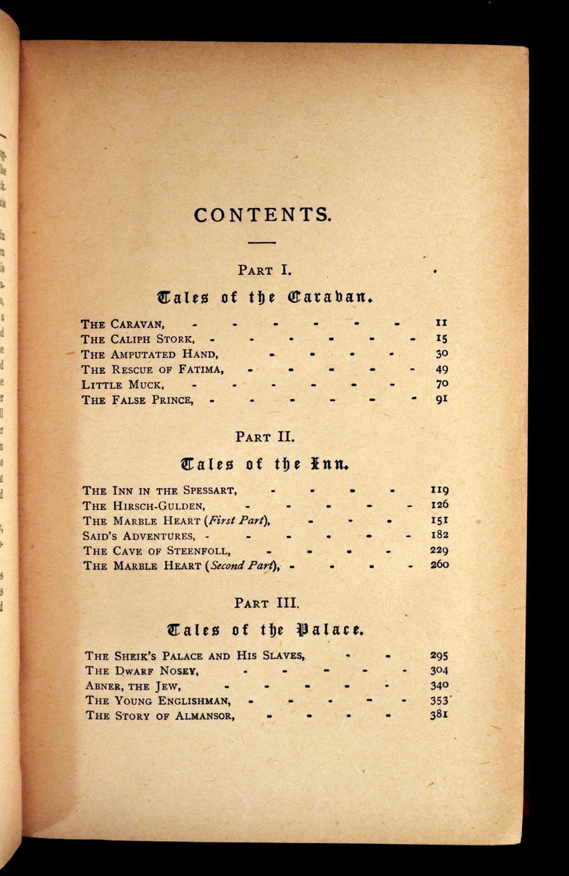 1881 Scarce Victorian Book - HAUFF'S Fairy Tales, Tales of the Caravan, Inn, and Palace. Illustrated.