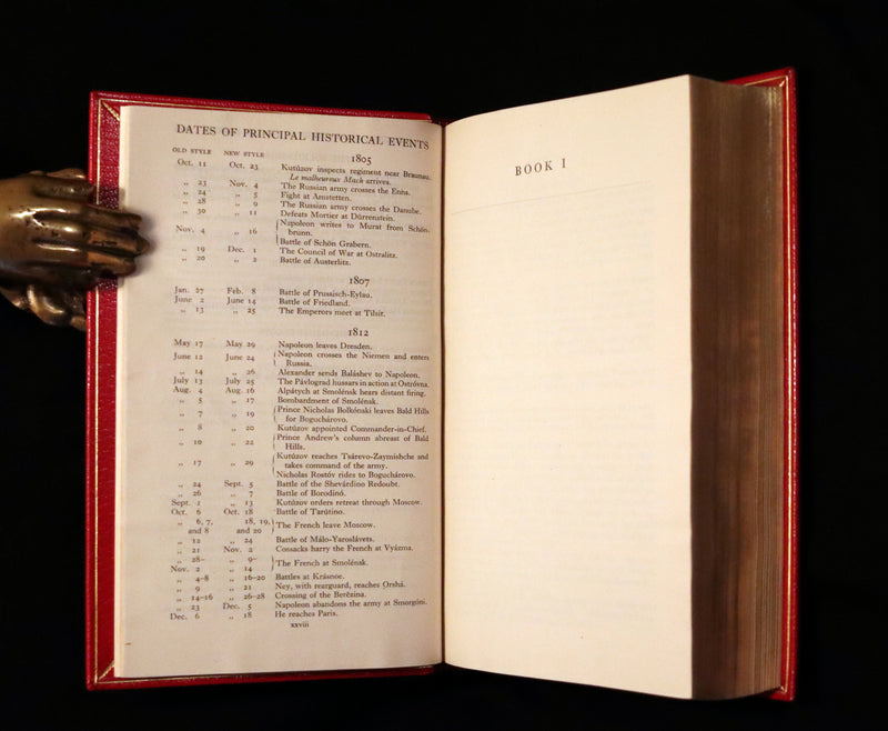 1943 Fine Bayntun-Riviere Binding Book - WAR AND PEACE by Count Leo Tolstoy.