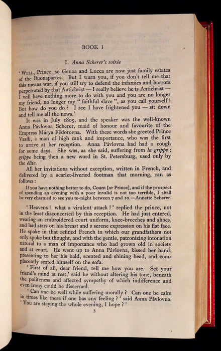 1943 Fine Bayntun-Riviere Binding - WAR AND PEACE by Count Leo Tolstoy.