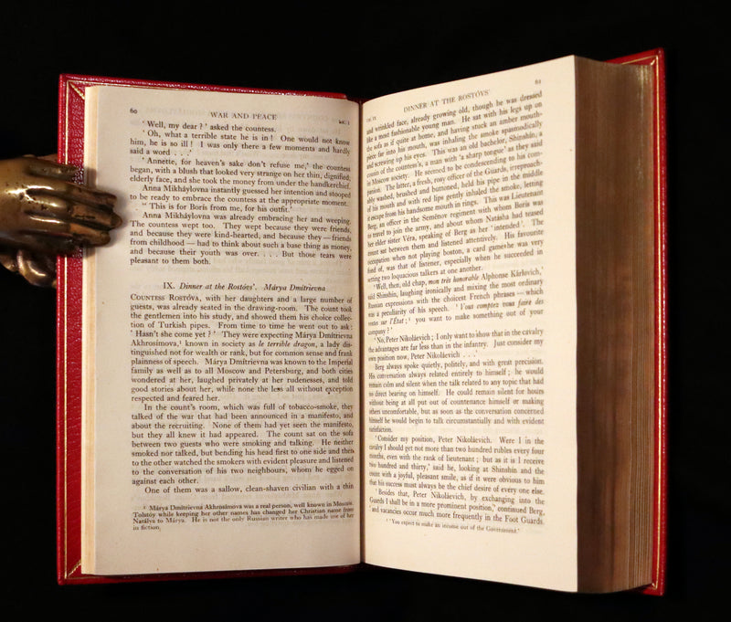 1943 Fine Bayntun-Riviere Binding Book - WAR AND PEACE by Count Leo Tolstoy.