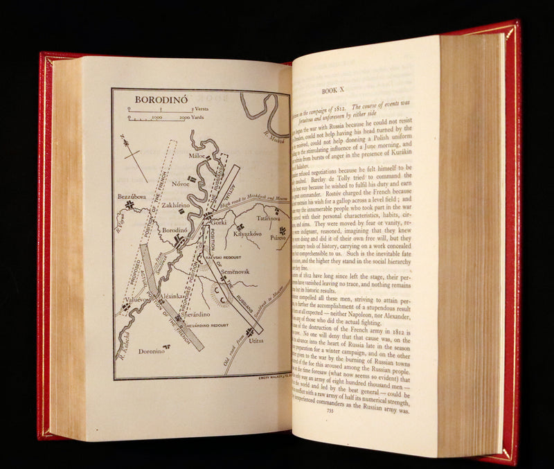 1943 Fine Bayntun-Riviere Binding Book - WAR AND PEACE by Count Leo Tolstoy.