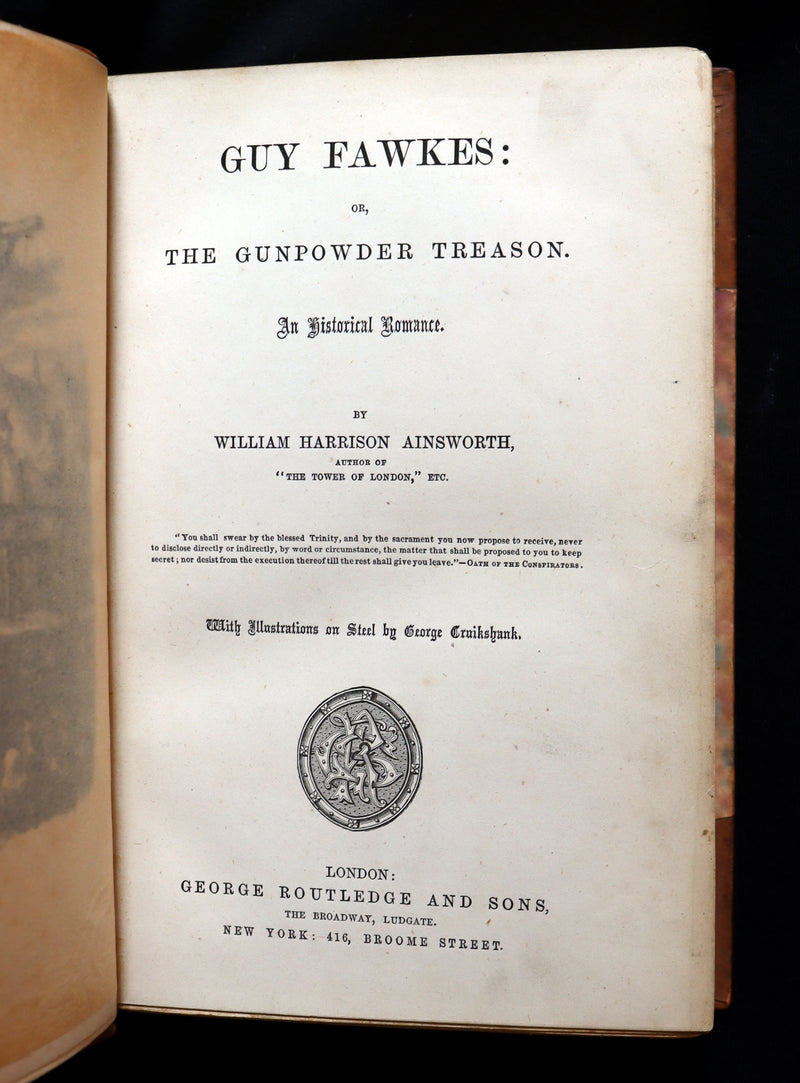 1870 Rare Book - Guy Fawkes, or the Gunpowder Treason illustrated by CRUIKSHANK.