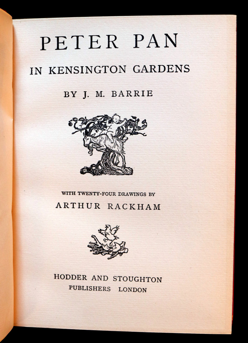 1910 Beautiful BAYNTUN Binding - PETER PAN in Kensington Garden illustrated by Arthur Rackham.