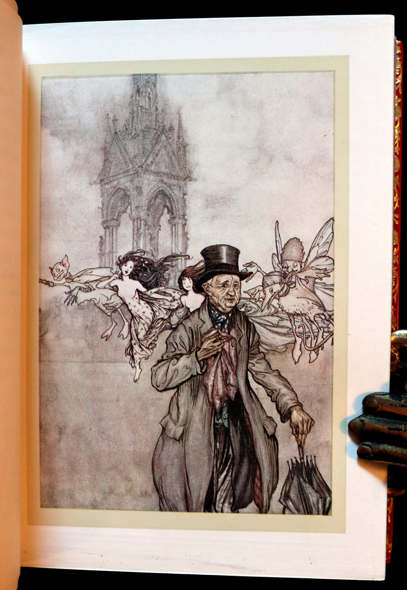 1910 Beautiful BAYNTUN Binding - PETER PAN in Kensington Garden illustrated by Arthur Rackham.