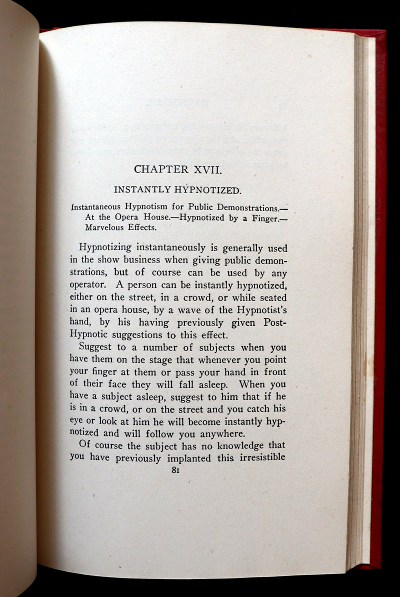 1916 Scarce Book - HYPNOTISM, Magnetism, Mesmerism & Magnetic Healing by L.W. de Laurence.