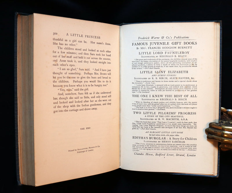 1905 Rare First Edition - A LITTLE PRINCESS by Frances Hodgson Burnett illustrated by Harold Piffard.