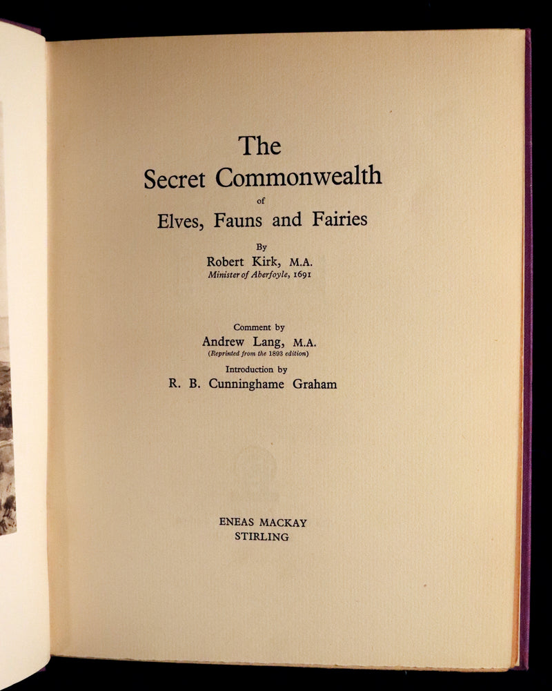 1933 Rare Book - The Secret Commonwealth of Elves, Fauns & Fairies by Robert Kirk.