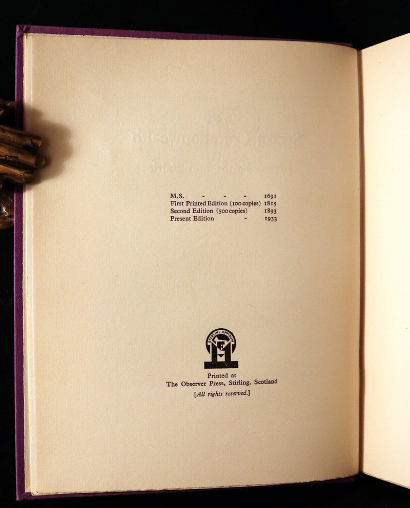 1933 Rare Book - The Secret Commonwealth of Elves, Fauns & Fairies by Robert Kirk.