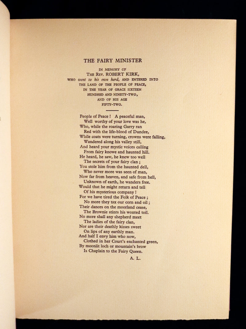 1933 Rare Book - The Secret Commonwealth of Elves, Fauns & Fairies by Robert Kirk.