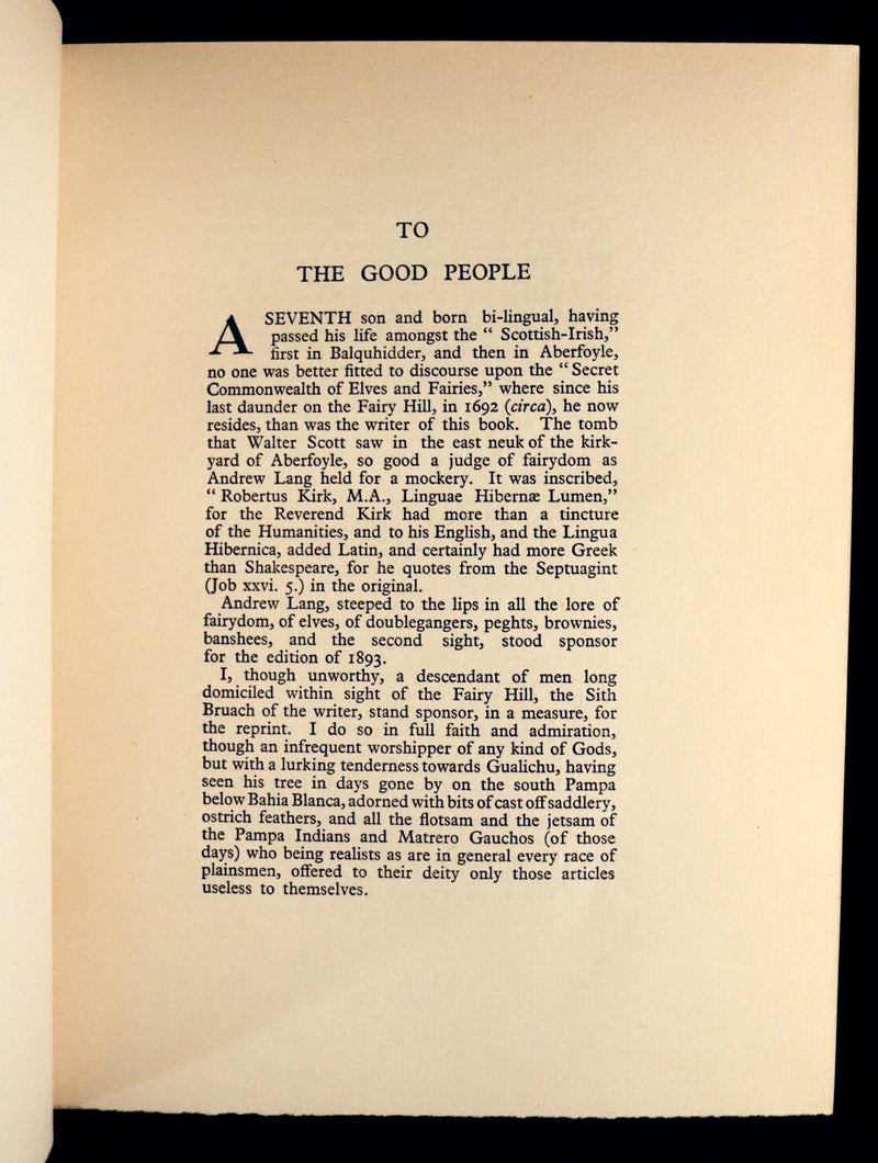 1933 Rare Book - The Secret Commonwealth of Elves, Fauns & Fairies by Robert Kirk.