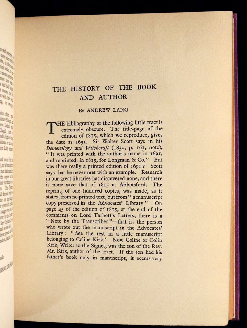 1933 Rare Book - The Secret Commonwealth of Elves, Fauns & Fairies by Robert Kirk.