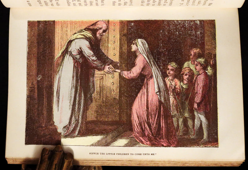 1863 Rare Victorian Book - The Pilgrim's Progress by John Bunyan. Color illustrated.