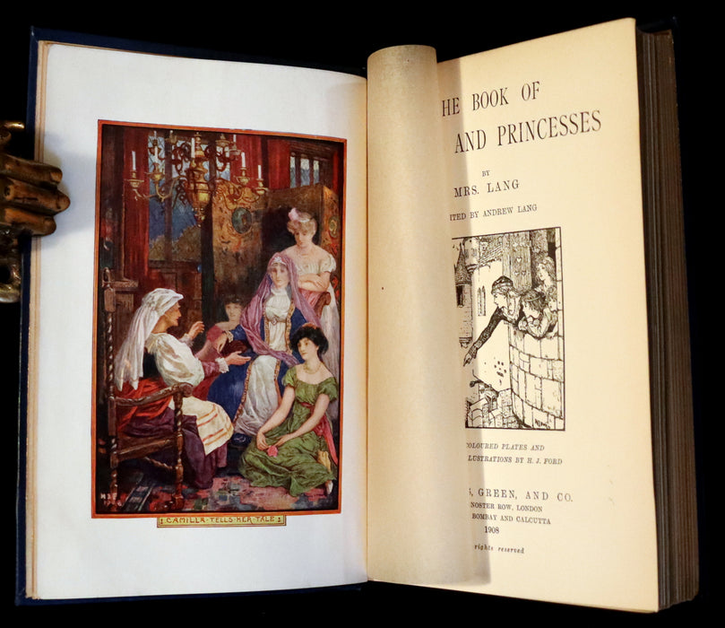 1908 Rare First Edition - THE BOOK OF PRINCES & PRINCESSES by Mrs. Lang & Andrew Lang.