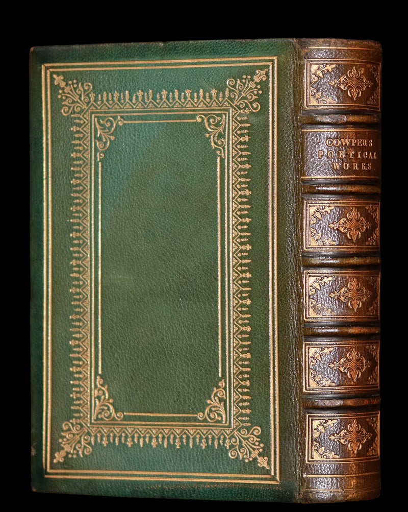 1877 Rare Book - The Poetical Works of William Cowper illustrated by Hugh Cameron.