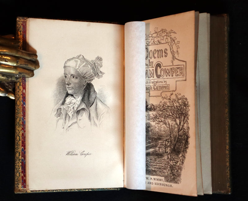 1877 Rare Book - The Poetical Works of William Cowper illustrated by Hugh Cameron.
