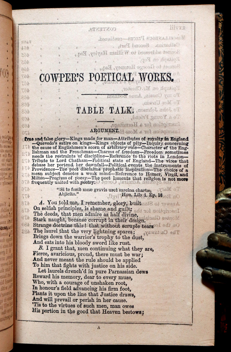 1877 Rare Book - The Poetical Works of William Cowper illustrated by Hugh Cameron.