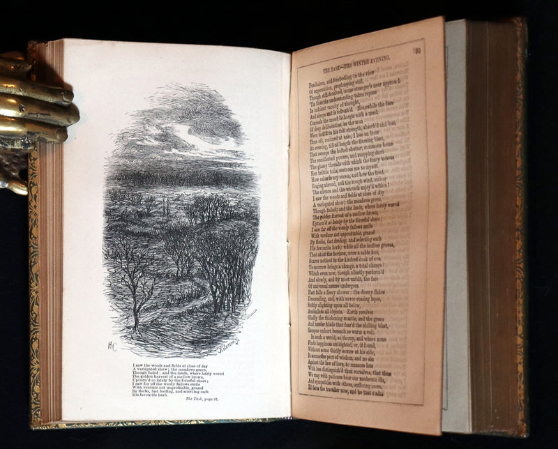 1877 Rare Book - The Poetical Works of William Cowper illustrated by Hugh Cameron.