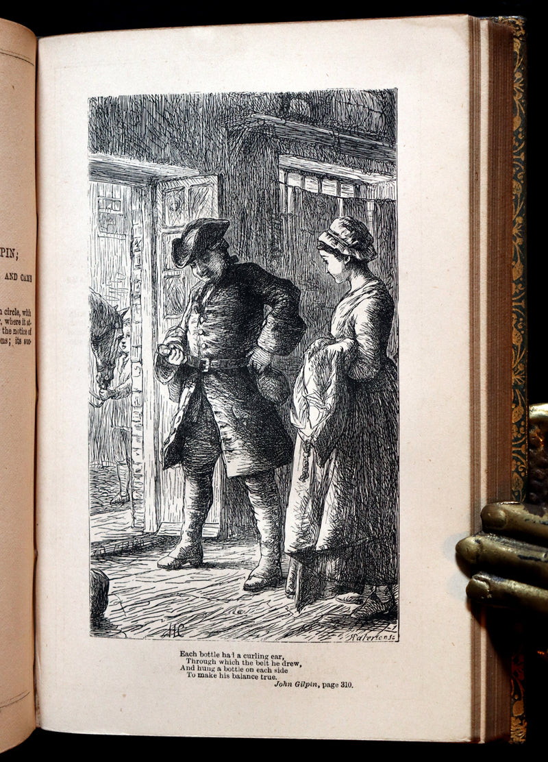 1877 Rare Book - The Poetical Works of William Cowper illustrated by Hugh Cameron.