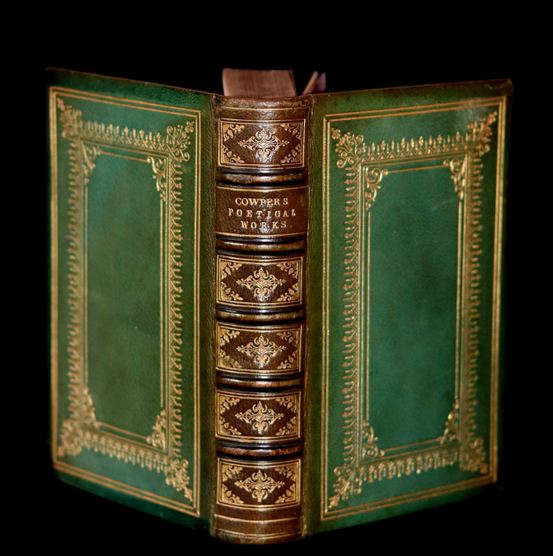 1877 Rare Book - The Poetical Works of William Cowper illustrated by Hugh Cameron.